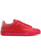 Philipp Plein Studded Low Top Sneakers - Red
