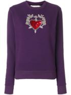 Amen Sequin Embellished Embroidered Sweater - Pink & Purple