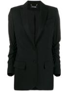 Styland Ruched Sleeve Blazer - Black