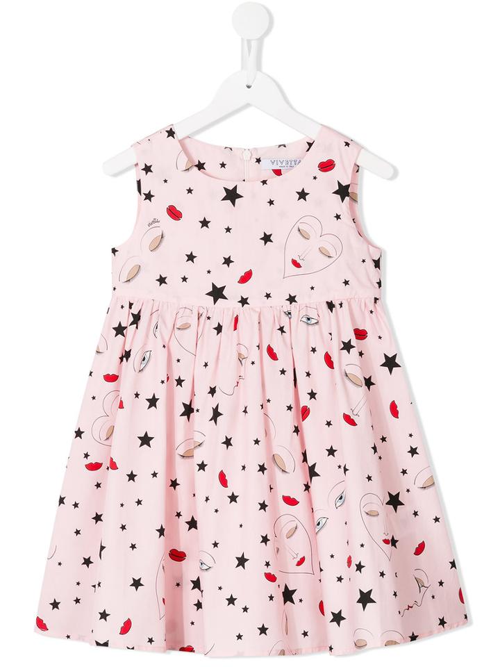 Vivetta Kids Ciprea Dress, Toddler Girl's, Size: 4 Yrs, Pink/purple