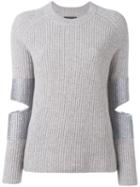 Zoe Jordan Hubble Knit Cut Out Sweater, Women's, Size: Medium/large, Grey, Cashmere/wool