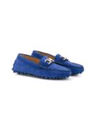 Salvatore Ferragamo Kids Saba Driving Shoes, Boy's, Size: 27, Blue