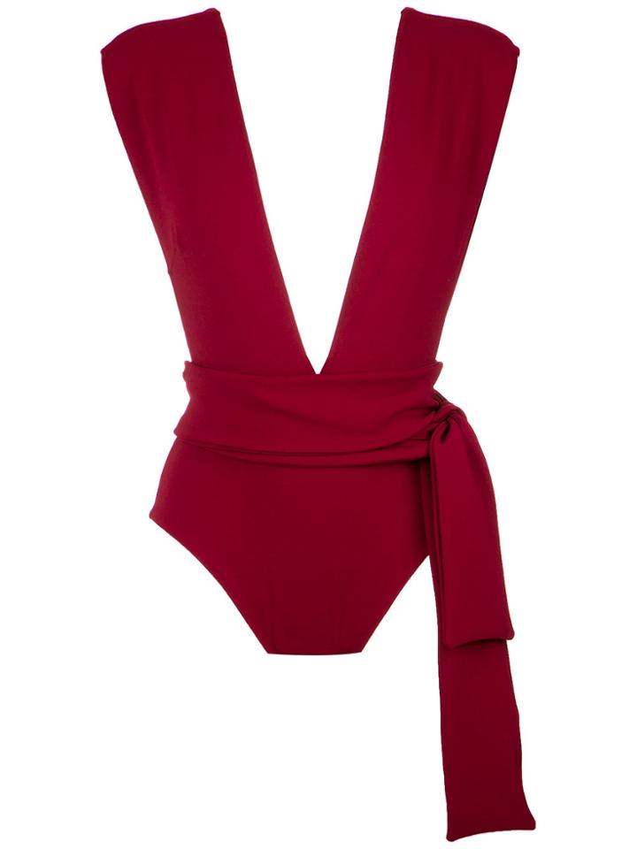 Haight Deep V-neck Swimsuit - Red