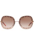 Tory Burch Oversized Frame Sunglasses - Pink