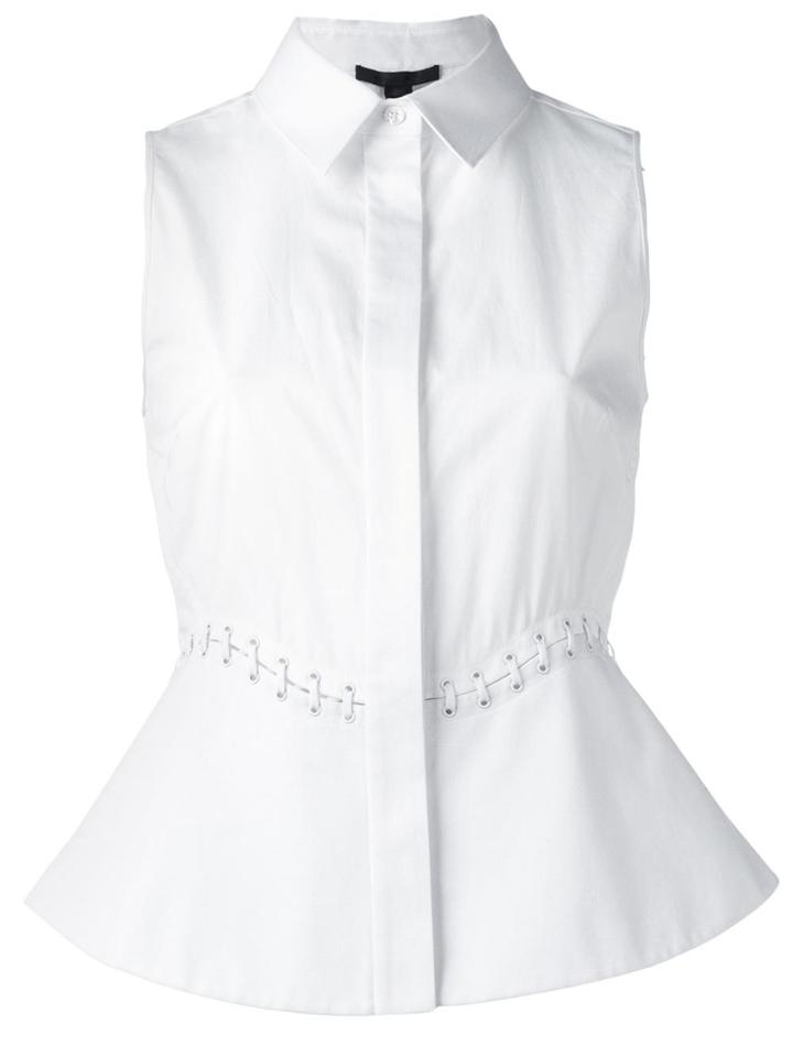 Alexander Wang Lace-up Detail Sleeveless Blouse - White