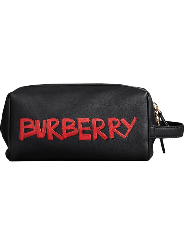 Burberry Graffiti Zipped Pouch - Black
