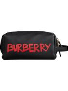 Burberry Graffiti Zipped Pouch - Black