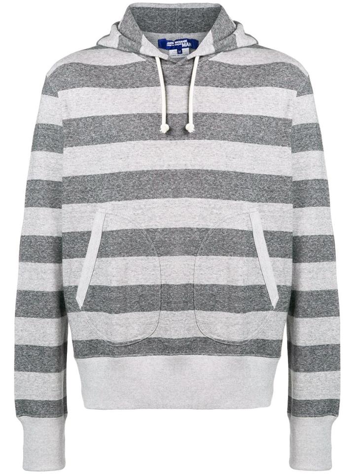 Junya Watanabe Man Striped Hoodie - Grey