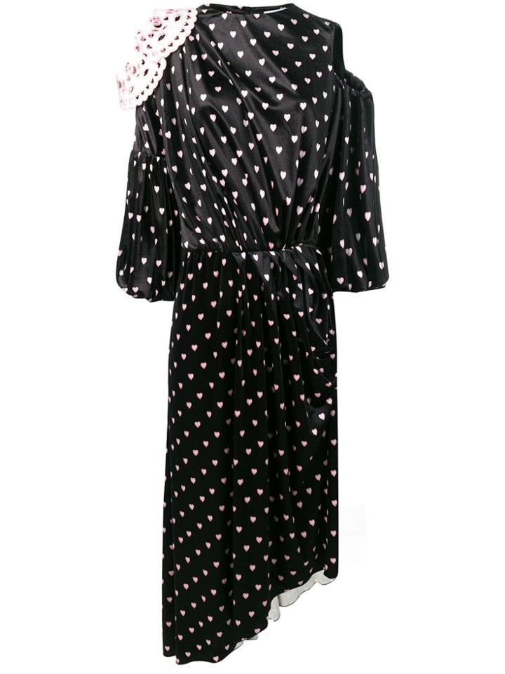 Vivetta Heart Printed Dress - Black