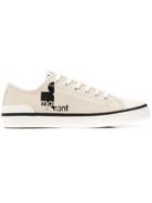 Isabel Marant Logo Print Tennis Sneakers - Neutrals