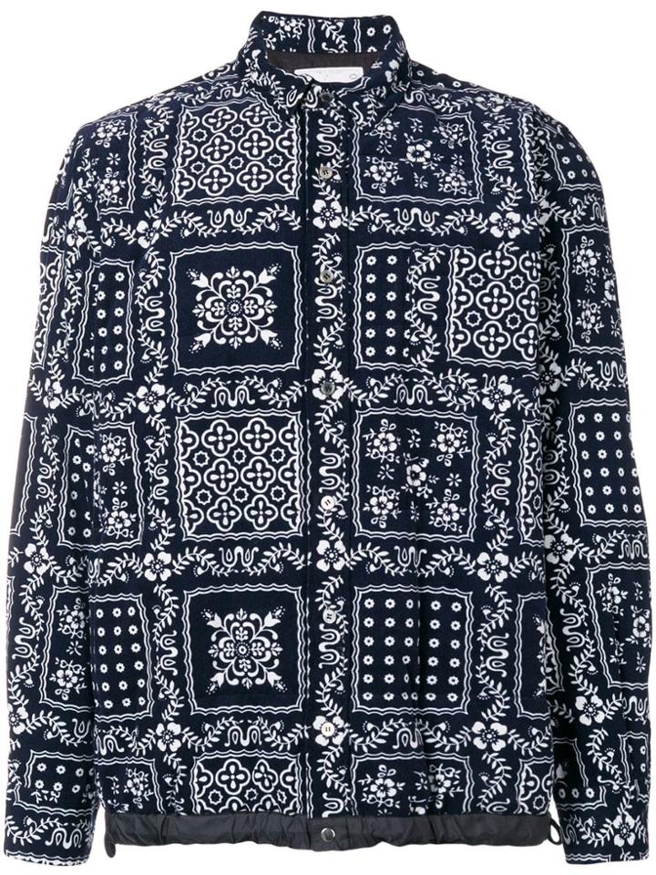 Sacai Patterned Shirt Jacket - Blue
