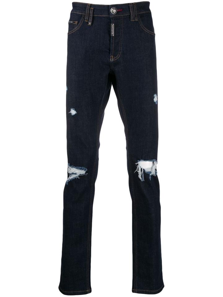 Philipp Plein Billie Straight Leg Jeans - Blue
