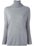 Allude Turtleneck Jumper, Women's, Size: Medium, Grey, Virgin Wool