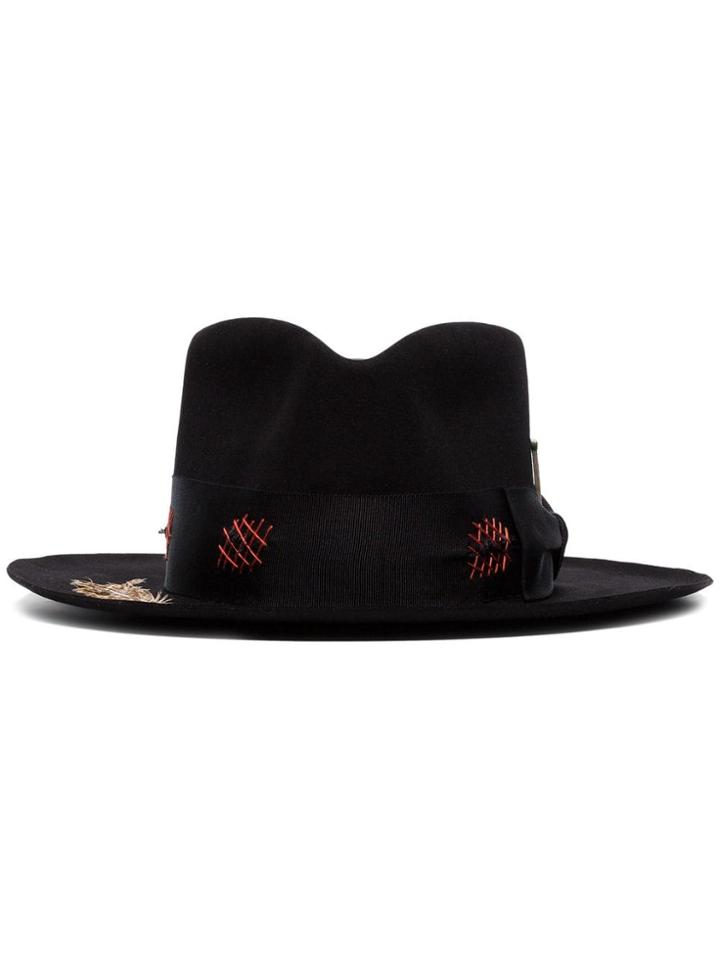 Nick Fouquet Black Ladron Stitch Embroidered Fur Hat