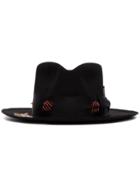 Nick Fouquet Black Ladron Stitch Embroidered Fur Hat