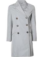 Button Up Trench Coat, Women's, Size: 42, Grey, Polyester/silk, Brunello Cucinelli