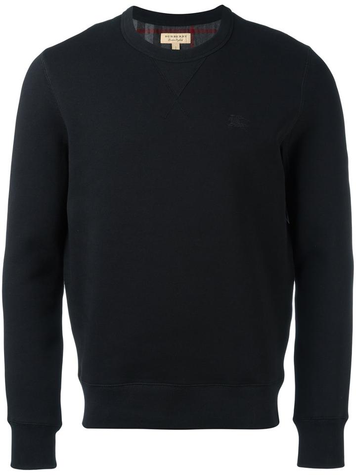 Burberry Embroidered Logo Sweatshirt, Adult Unisex, Size: Xs, Black, Cotton/polyester