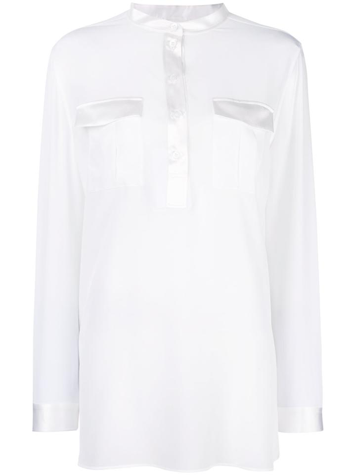 Salvatore Ferragamo Mandarin Collar Shirt - White