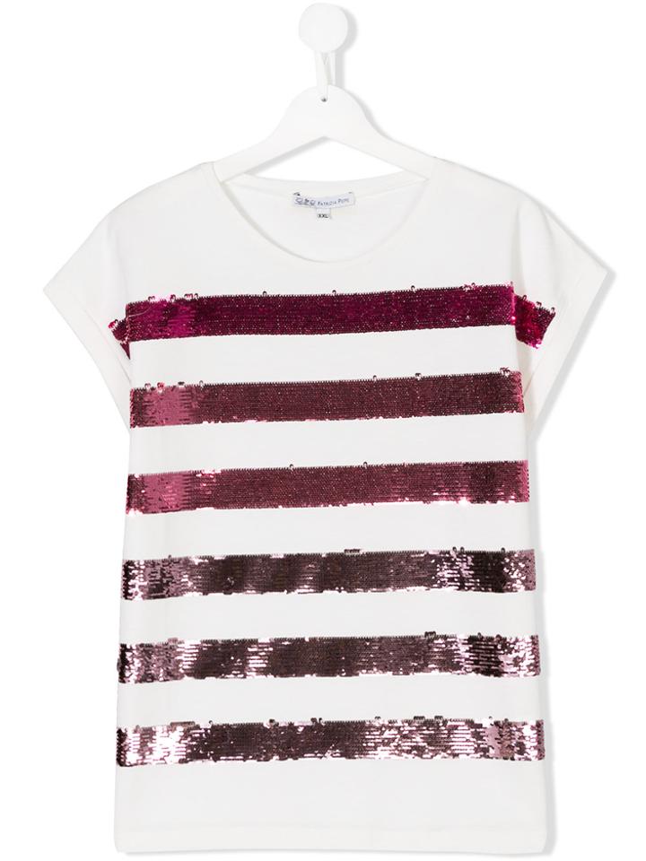 Patrizia Pepe Junior Teen Sequin Embellished T-shirt - White