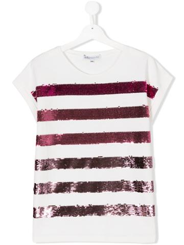 Patrizia Pepe Junior Teen Sequin Embellished T-shirt - White