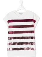 Patrizia Pepe Junior Teen Sequin Embellished T-shirt - White