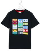 Fendi Kids Bag Bugs Print T-shirt, Boy's, Size: 8 Yrs, Blue