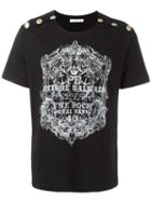 Pierre Balmain Logo Print T-shirt, Men's, Size: 46, Black, Cotton