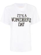 Alberta Ferretti Slogan Embroidered T-shirt - White