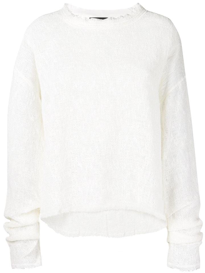 Andrea Ya'aqov Distressed Frayed Sweater - Neutrals