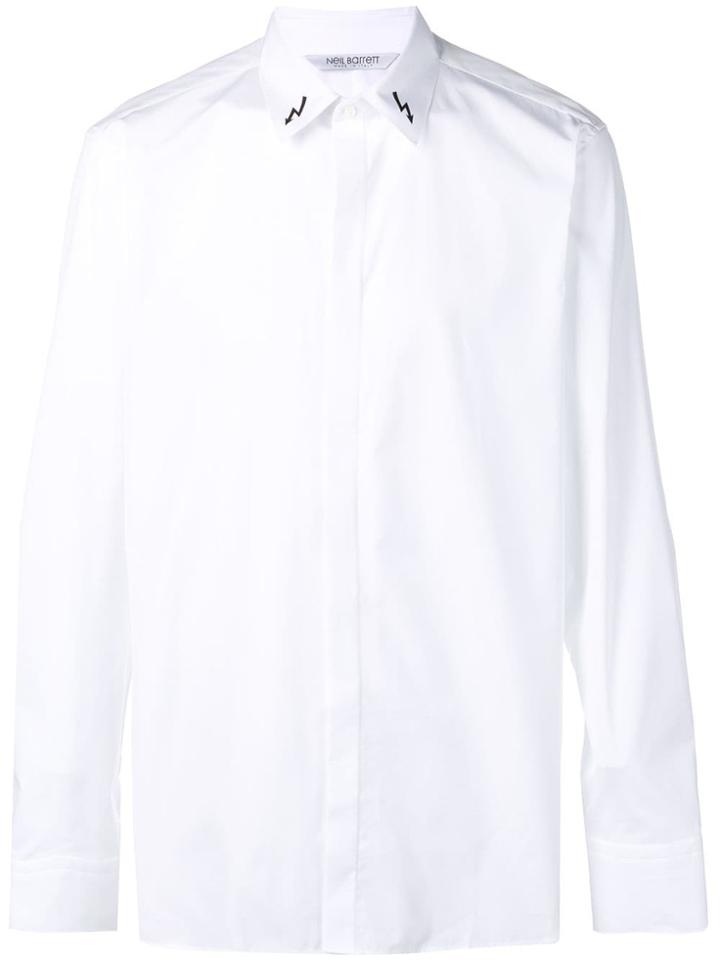Neil Barrett Printed Collar Shirt - White