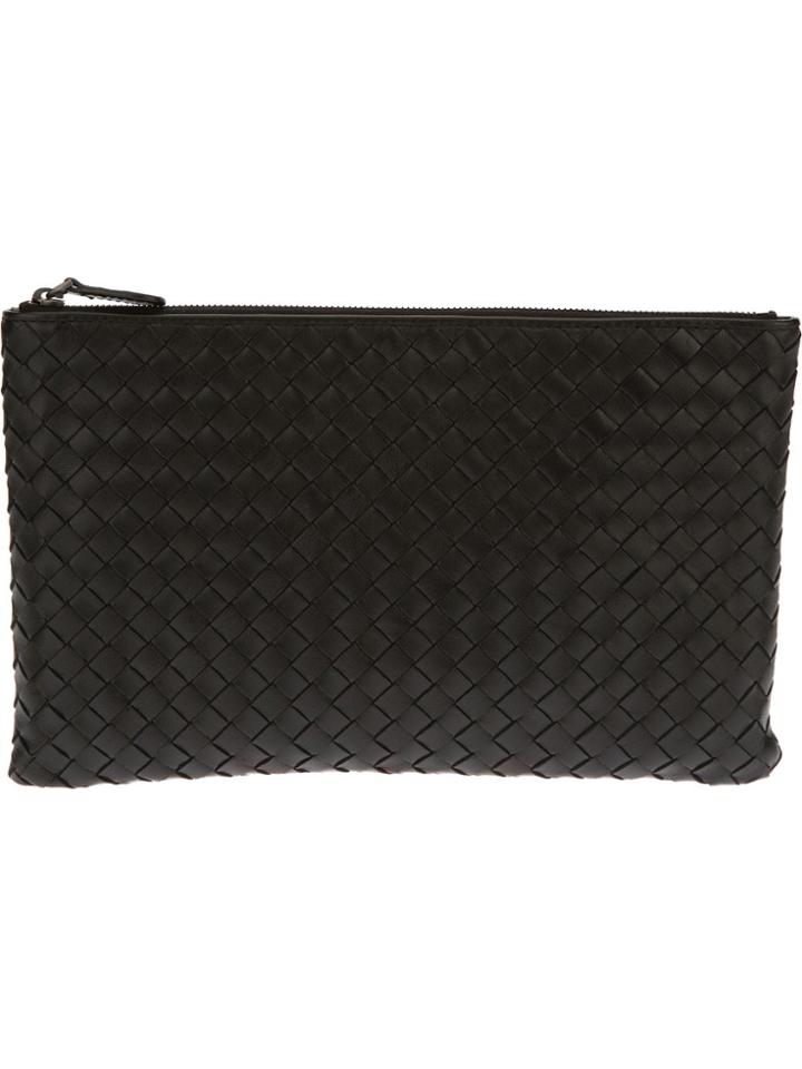 Bottega Veneta Intrecciato Leather Make-up Bag - Black