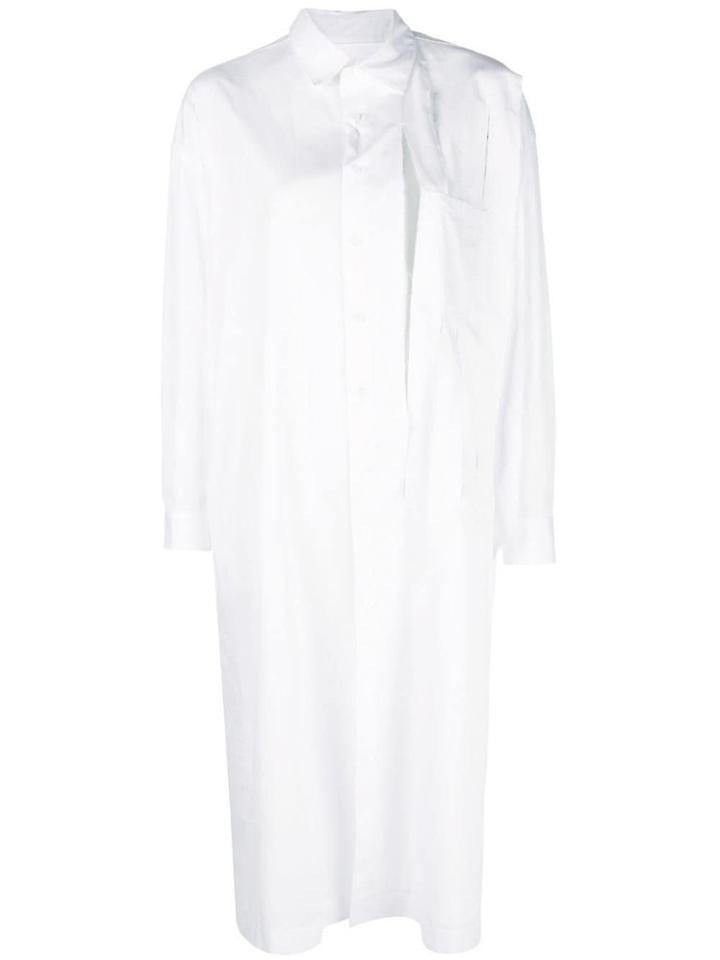 Yohji Yamamoto Ripped Detail Shirt Jacket - White