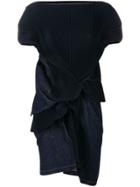 Junya Watanabe Pleated Front-knot Dress - Blue