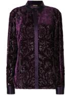Roberto Cavalli Sheer Patterned Shirt - Pink & Purple