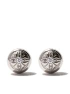 Shamballa Jewels 18kt White Gold Diamond Micro Stud Earrings - Silver