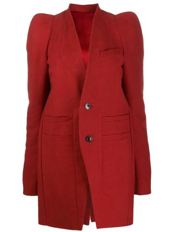 Rick Owens Accentuated Single-breasted Coat - Red