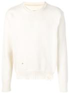 Maison Margiela Distressed Crew Neck Jumper - White