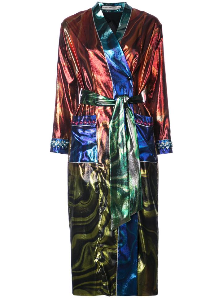 Mary Katrantzou Marble Oil Design Kimono Jacket - Metallic