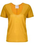 Forte Forte Scoop Neck T-shirt - Yellow & Orange