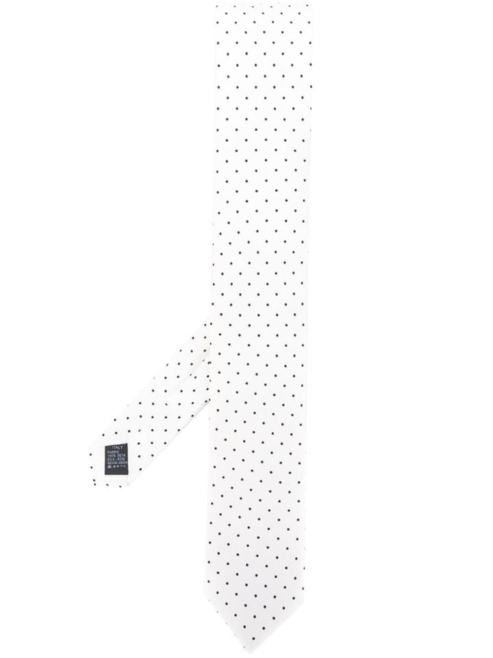 Dolce & Gabbana Polka Dot Print Tie - White