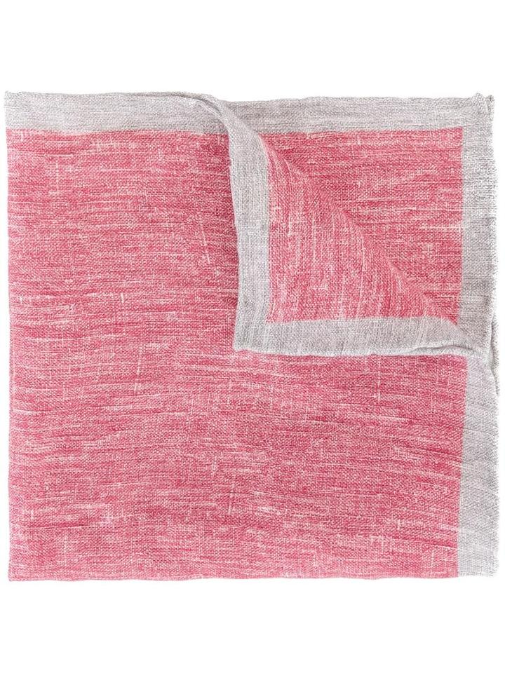 Eleventy Classic Pocket Square, Men's, Red, Linen/flax