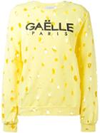 Gaelle Bonheur Perforated Sweatshirt, Women's, Size: 2, Yellow/orange, Cotton