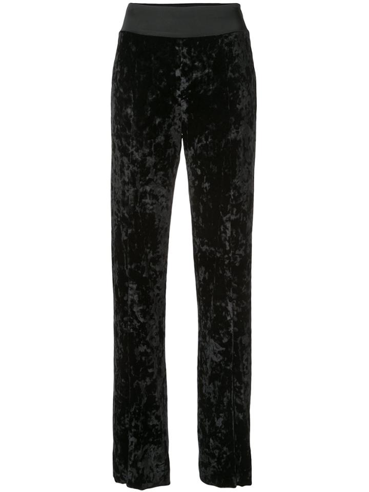 Jonathan Simkhai Front Slit Velvet Pants - Black