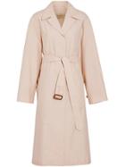 Burberry Belted Check Cotton Silk Car Coat - Pink