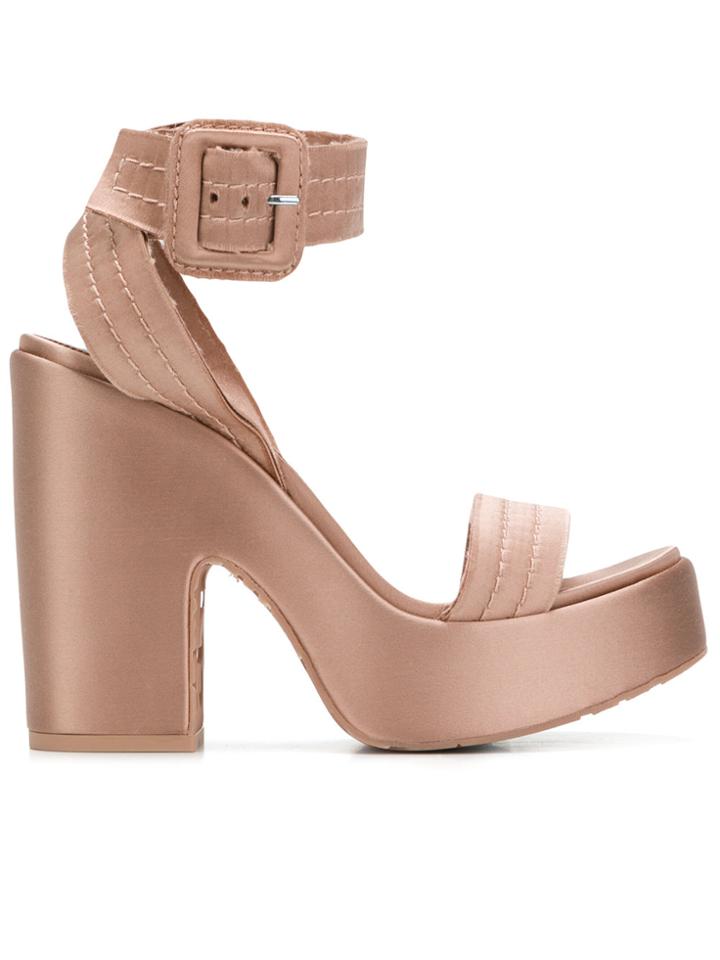 Pedro Garcia Platform Quilted Strappy Sandals - Nude & Neutrals