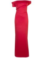 Black Halo Molten Bardot Gown - Red