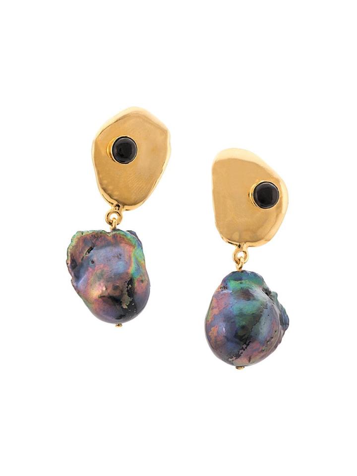 Lizzie Fortunato Jewels Black Sand Drop Earrings - Purple