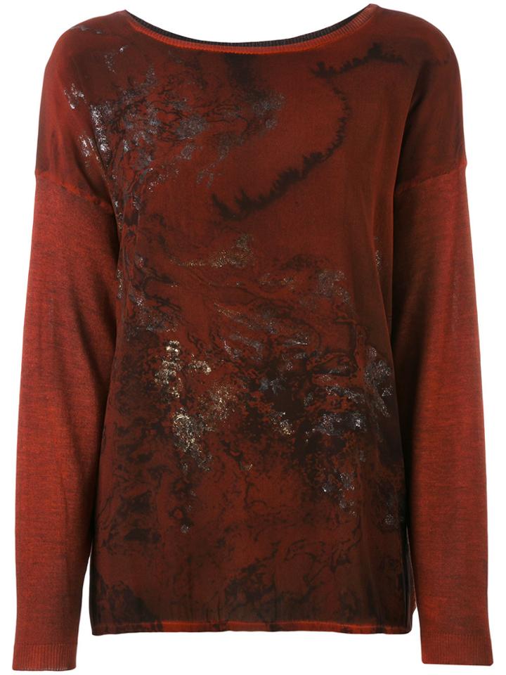 Avant Toi Patterned Jumper - Red