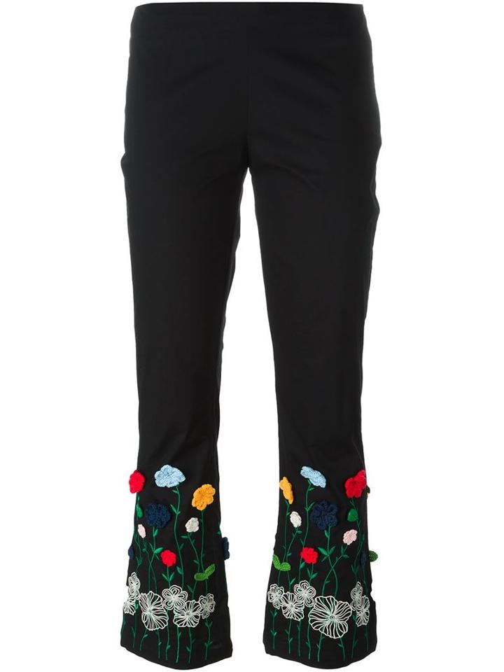 Vivetta Embroidered Floral Cropped Trousers