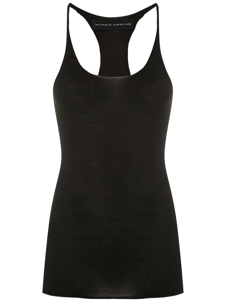 Gloria Coelho Knit Racerback Top - Black
